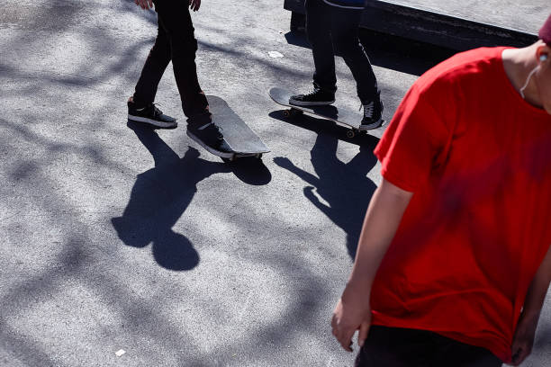 istock View of three skateboarders 1405539079