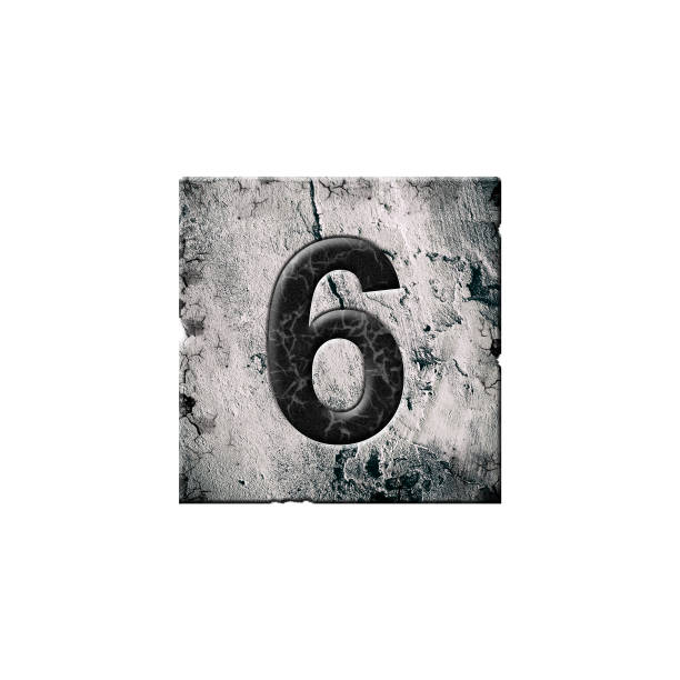 istock Digit 6. Alphabet on stone blocks. Isolated on white background. Education. 1405539267