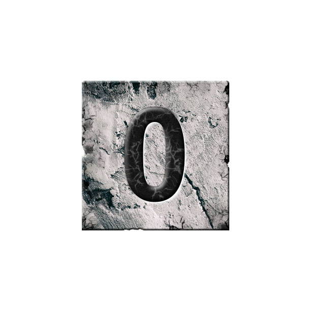 istock Digit 0. Alphabet on stone blocks. Isolated on white background. Education. 1405539273