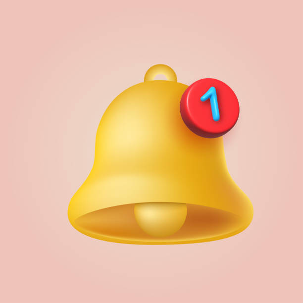 istock 3d yellow ringing bell with new notification for social media reminder. Vector 1405540482