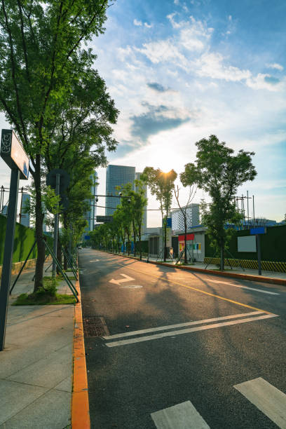 istock Roads and trees at dusk 1405548860