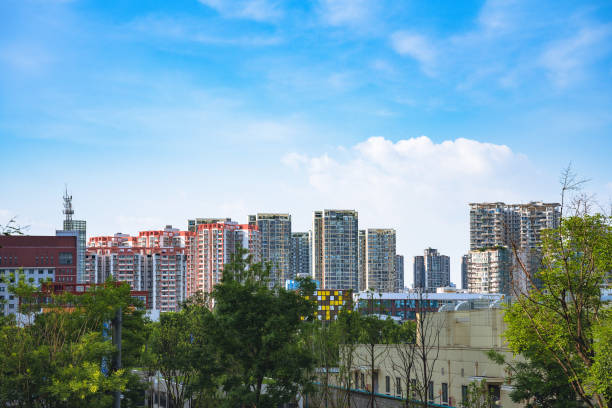 istock Sunny world Chengdu riverside Financial City 1405550134