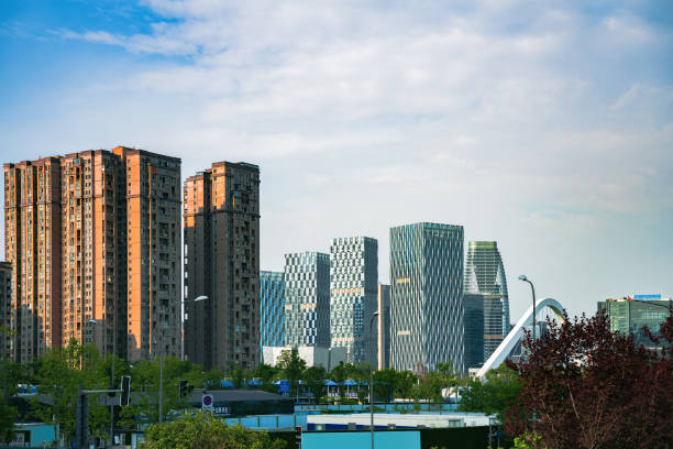 istock Sunny world Chengdu riverside Financial City 1405550177