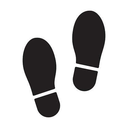 shoeprint icon for graphic design, logo, website, social media, mobile app, UI illustration.
