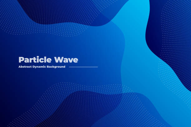 ilustrações de stock, clip art, desenhos animados e ícones de abstract multicolored blue with light blue background with a dynamic dotted geometric pattern in the form of waves. template for cover, flyer or banner - abstract backgrounds blue circle