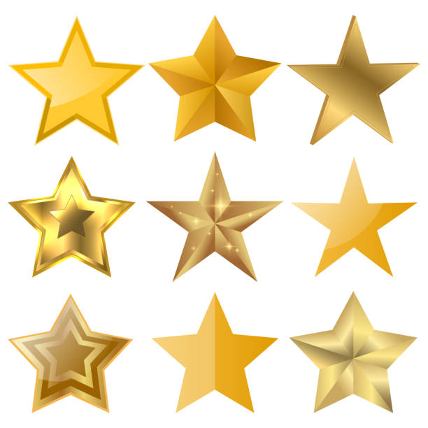 istock Set of different golden star icons 1405558581