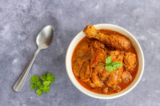 Chicken Do Pyaza , An Indian Delicious Aromatic Chicken & Onion Curry Indian Chicken Curry Directly Above Photo chicken curry stock pictures, royalty-free photos & images