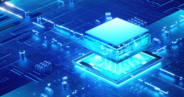 istock 3D rendering of cyberpunk AI. Circuit board. Technology background. Central Computer Processors CPU and GPU concept. Motherboard digital chip. Tech science background. 1405561458