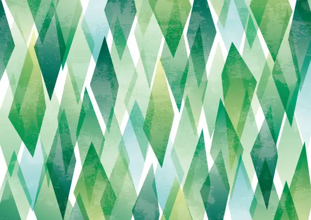 Vector illustration of Green tiles geometric pattern