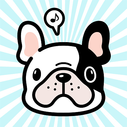 Animal characters vector art illustration.
Cute character design of the French bulldog.