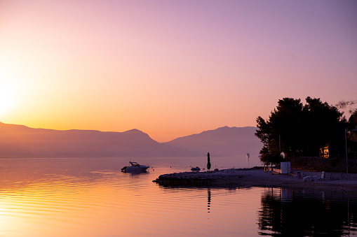 Photo was taken early morning on the shore of Ciovo island in Croatia