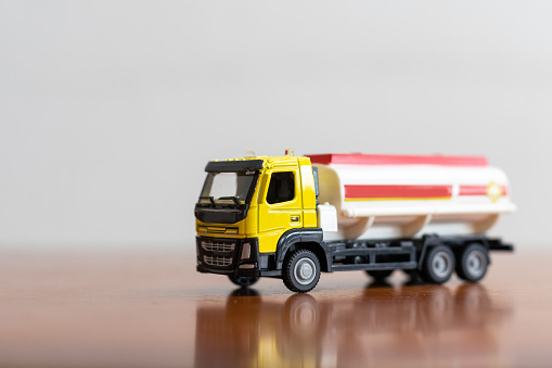 toy heavy truck over white background.