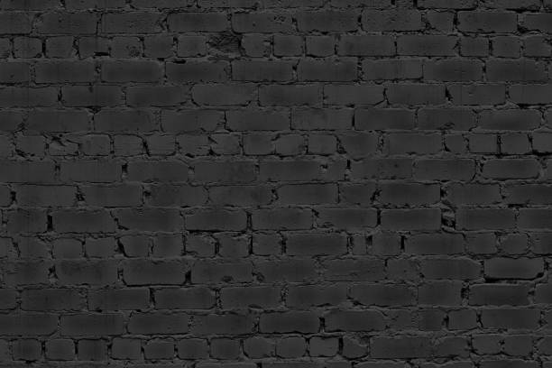 istock Old rough black brick wall texture. Dark aged brickwork masonry. Abstract gloomy grunge textured background 1405572966