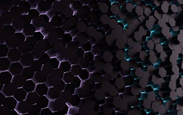 istock Abstract Black Dots and Honeycomb Shapes on Blue 1405572978