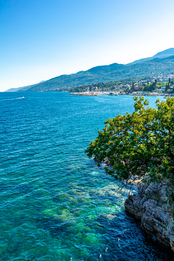 Evening walk along the beautiful coastal landscape at the gates of Kvarner Bay - Lovran - Croatia