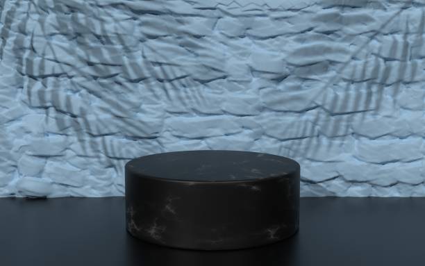 istock Minimal Abstract Marble Podium Scene with Stand on Blue Background 1405574005