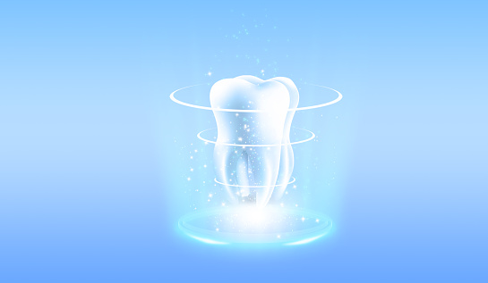 Tooth Shape Dentist Sign. 3D Render