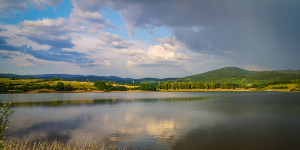 istock Landscape of a lake before a summer thunderstorm 1405577275