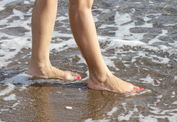 istock Female Feet on the sand 1405579095
