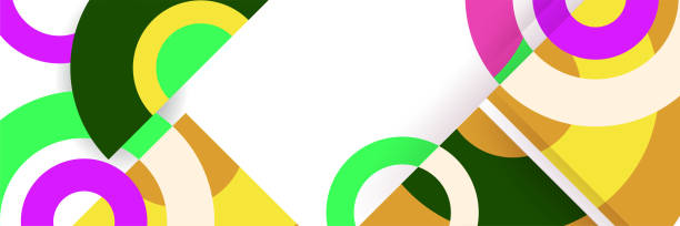 istock Display abstract colorful retro wide banner design background. Abstract colorful retro geometric business banner background. Vector illustration. 1405583115