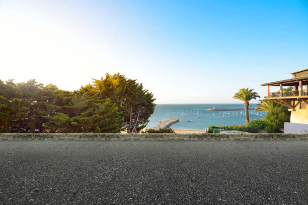 istock Street view with the sandy beach and ocean view 1405587894