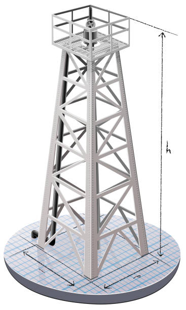 ilustraciones, imágenes clip art, dibujos animados e iconos de stock de proyecto de pozo de petróleo (recortado) - oil rig illustrations