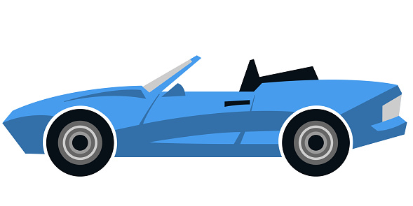 Blue Car vector on white background. Sedan car, universal car, hatchback, SUV Car, automobile and taxi for 3d Cartoon.