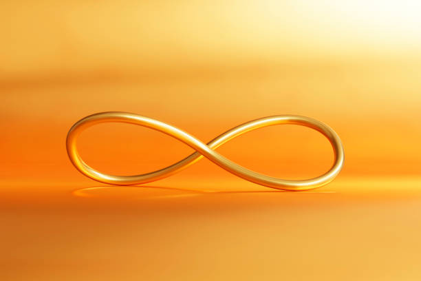 istock Infinity symbol gold color with texture. 3D render illustration. 1405592739