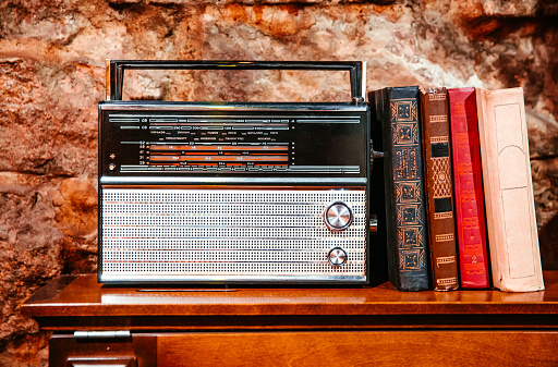 60's Vintage Radio Retro Style on Light Background