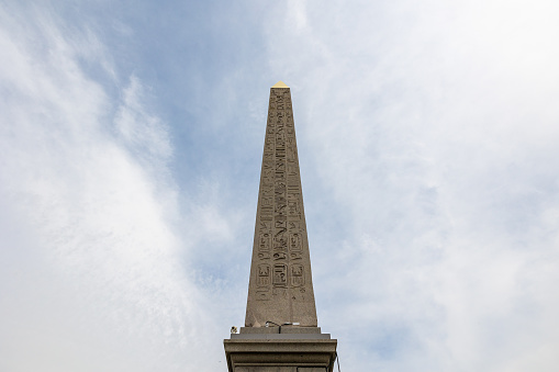 Obelisk of Luxor in the middle of the Place de la Concorde in Paris