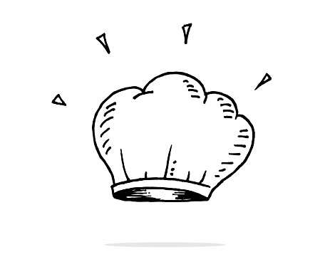 Hand drawn chef's hat vector illustration