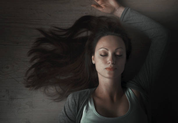 Power nap, Top view of young woman napping
