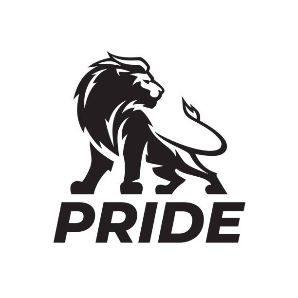 Male lion vector icon Male lion icon design. Majestic African animal emblem. Wild cat mane silhouette. Bold brand identity symbol. Vector illustration. lion stock illustrations