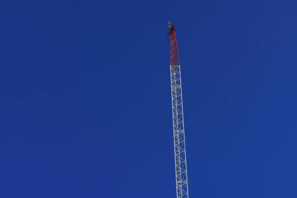 Large crane and blue sky.