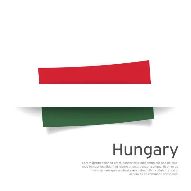 Vector illustration of Hungary flag in paper cut style. Creative background in hungary flag colors for holiday card design. National Poster. State hungarian patriotic cover, business booklet, flyer. Vector design