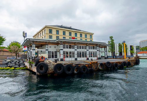 Istanbul,Turkey- May 18,2022: Barbaros Hayrettin Pasha Pier In Besiktas