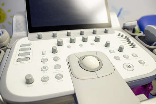 Close-up of ultrasound machine.