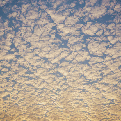 Cirrocumulus colorful cloud in blue sky on sunny day