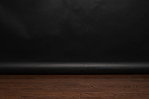 Photography Studio - Black Paper Backdrop with Wooden Floors