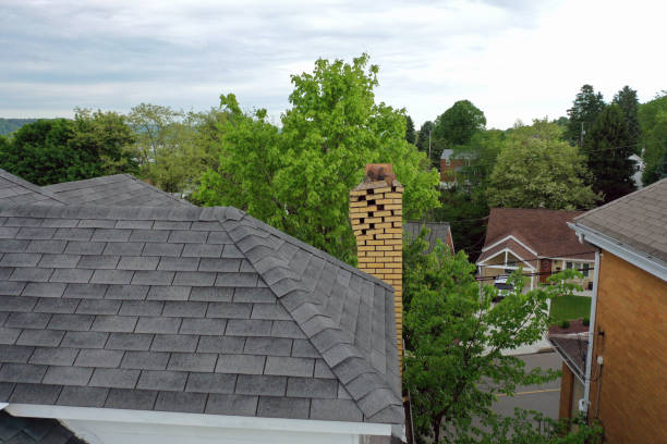 Falling House Chimney stock photo