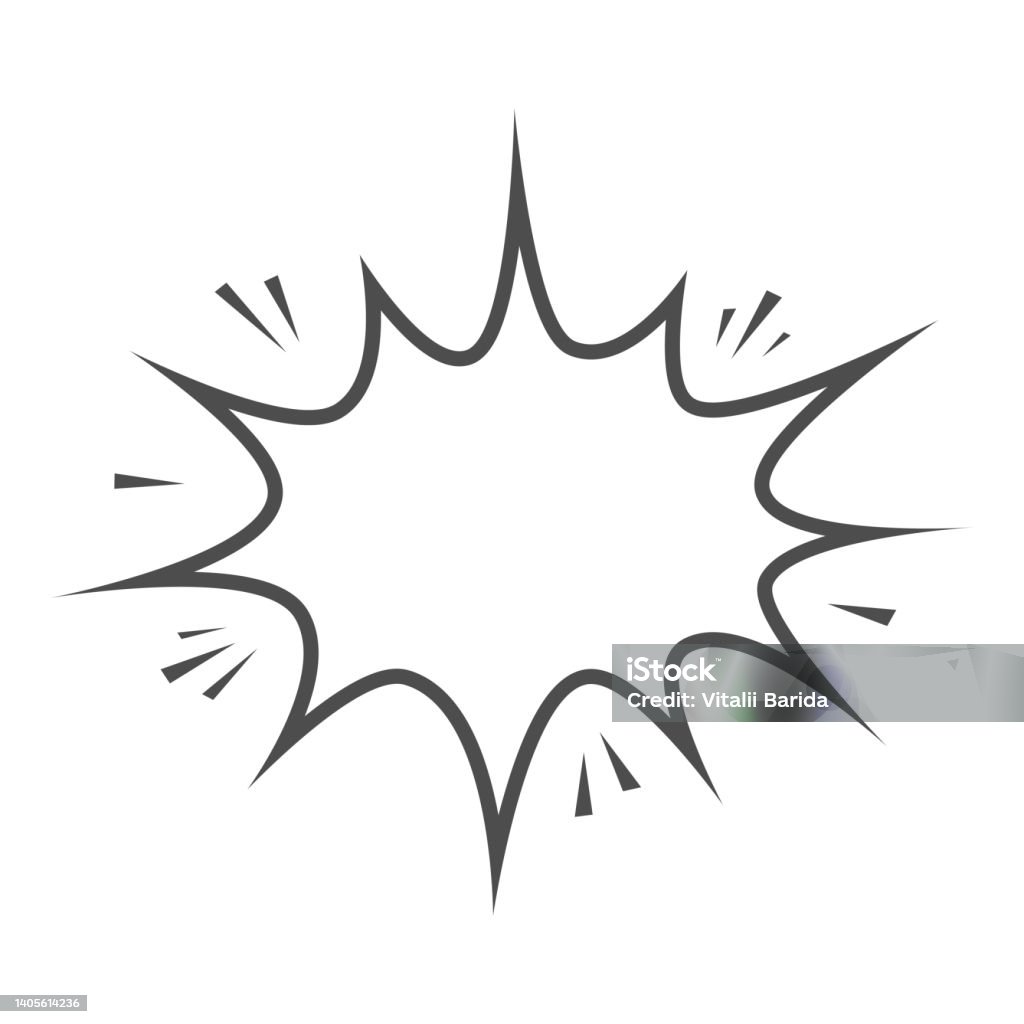 Exploding Boom Symbol Boom Comic Explosion Shape Empty Speech Bubble Symbol Stock ...