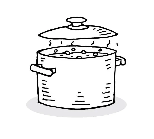 Vector illustration of Hand drawn pot