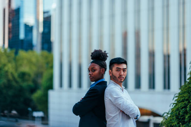 istock Mixed race business people posing outside 1405617580