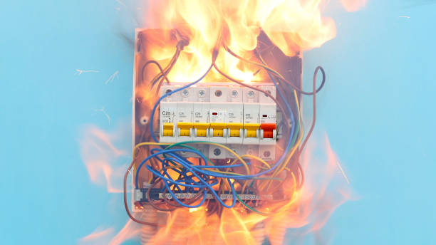 istock Faulty electrical wiring resulted in an electrical fire resulting from short circuit in consumer unit. 1405619437