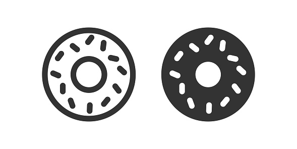 Donut icon. Dessert illustration symbol. Sign doughut vector.