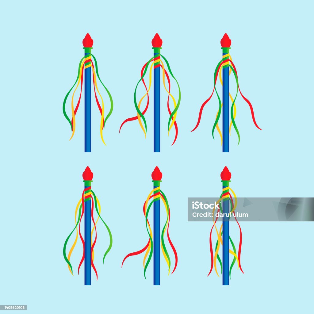 Maypole Isometric Maypole Design Vector Flat Illustration Stock Illustration - Download ...