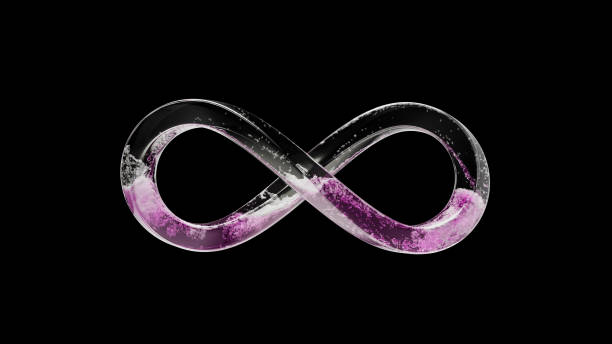 istock 3d render Glass infinity inside pink liquid with foam with alpha channel 1405630461