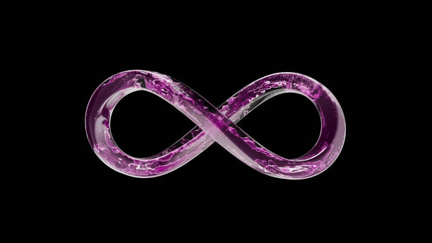 istock 3d render Glass infinity inside pink liquid with foam with alpha channel 1405630530