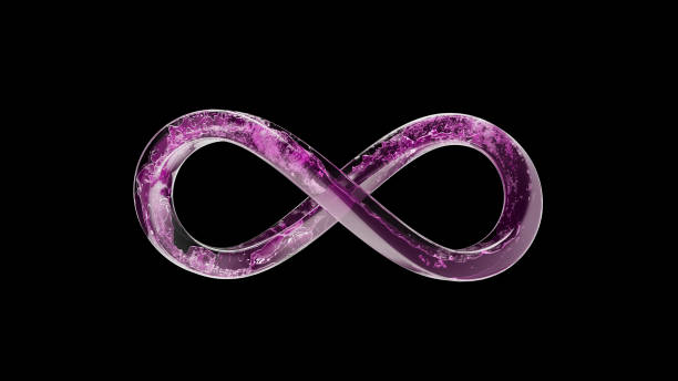 istock 3d render Glass infinity inside pink liquid with foam with alpha channel 1405630572