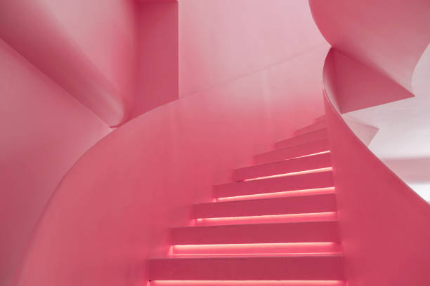 Pink spiral stairs